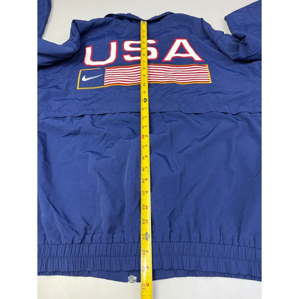 Vintage Nike Olympics Team USA Windbreaker Jacket Navy Blue Full Zip Mens XL 90s